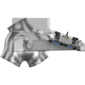 Two-way-valves with inlet collar, asymmetrical, fitted with pneumatic cylinder5/2-way-impulse-solenoid-valve (2 coil) and 2 prox