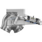 Two-way-valves with inlet collar, symmetrical, fitted with pneumatic cylinder5/2-way-impulse-solenoid-valve (2 coil) and 2 proxi